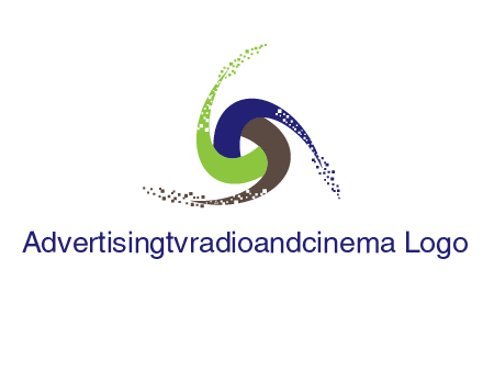 green, blue and brown swirl logo