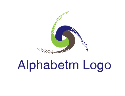 green, blue and brown swirl logo