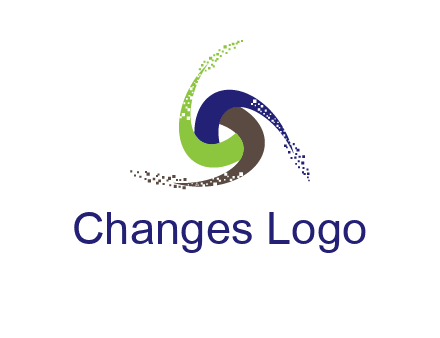green, blue and brown swirl logo