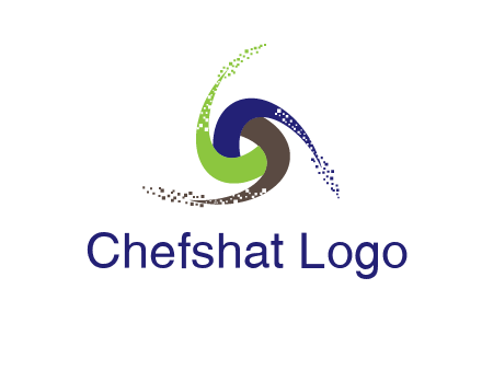 green, blue and brown swirl logo