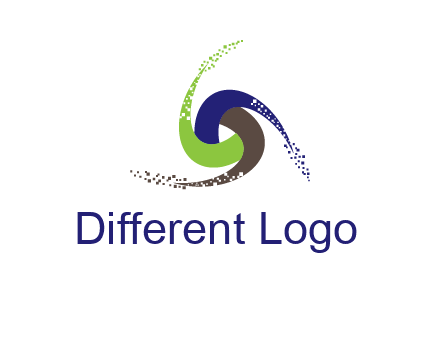 green, blue and brown swirl logo