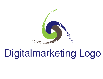 green, blue and brown swirl logo