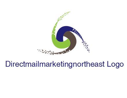 green, blue and brown swirl logo