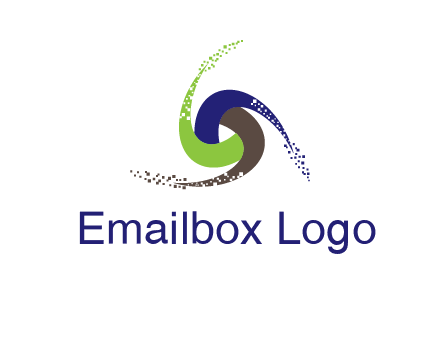 green, blue and brown swirl logo