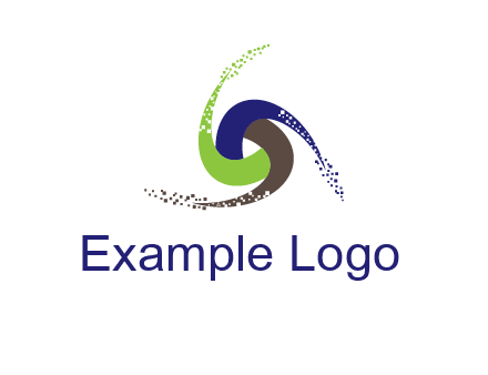 green, blue and brown swirl logo