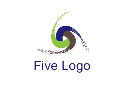 green, blue and brown swirl logo