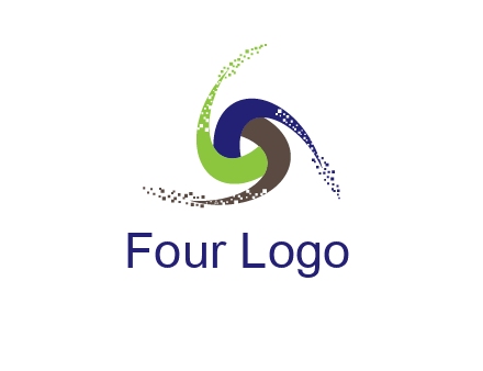 green, blue and brown swirl logo