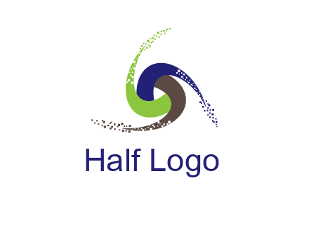 green, blue and brown swirl logo