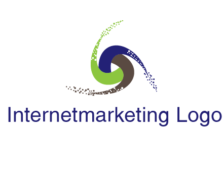 green, blue and brown swirl logo