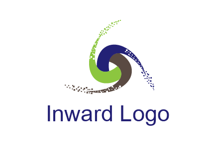 green, blue and brown swirl logo