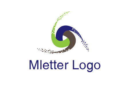 green, blue and brown swirl logo