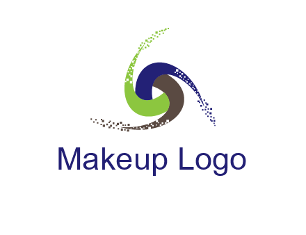 green, blue and brown swirl logo