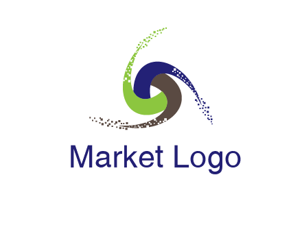 green, blue and brown swirl logo