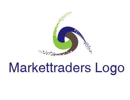 green, blue and brown swirl logo