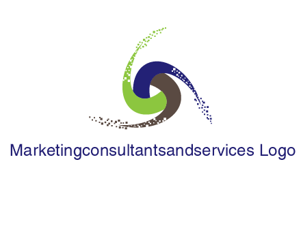 green, blue and brown swirl logo