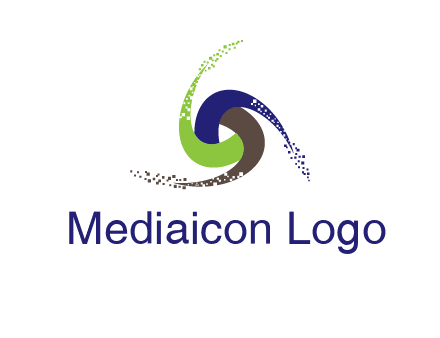 green, blue and brown swirl logo