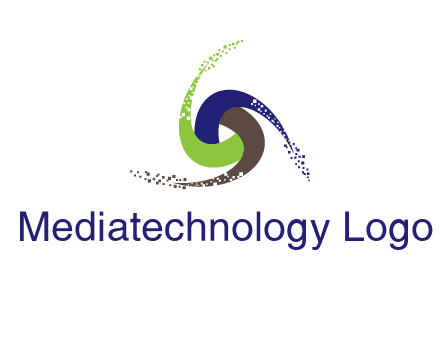 green, blue and brown swirl logo