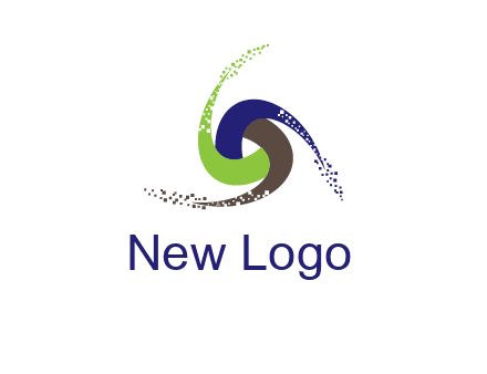 green, blue and brown swirl logo