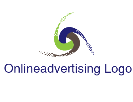 green, blue and brown swirl logo
