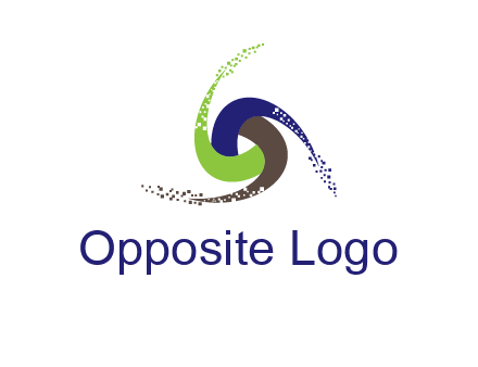 green, blue and brown swirl logo