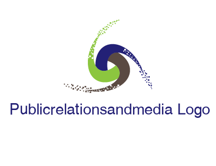 green, blue and brown swirl logo
