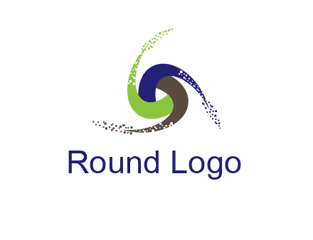 green, blue and brown swirl logo