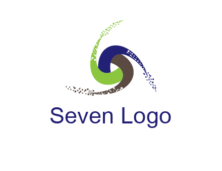 green, blue and brown swirl logo