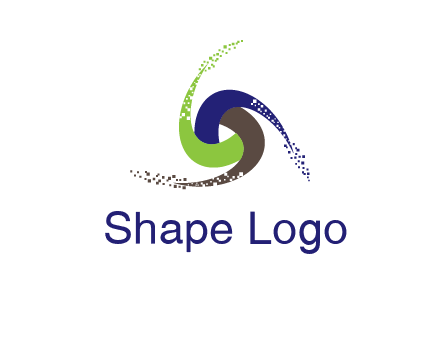 green, blue and brown swirl logo