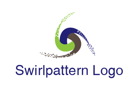 green, blue and brown swirl logo