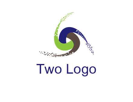 green, blue and brown swirl logo