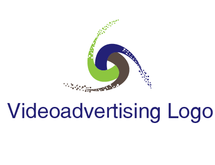 green, blue and brown swirl logo