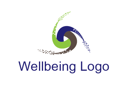 green, blue and brown swirl logo
