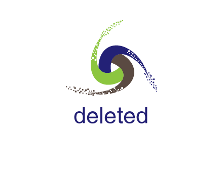green, blue and brown swirl logo