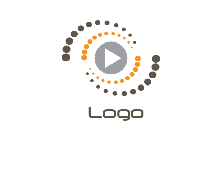 circular play button advertising logo