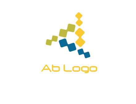 abstract triangle logo made of squares