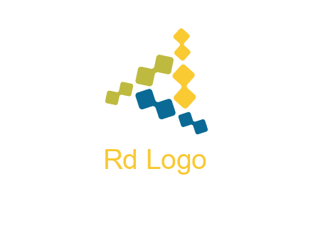 abstract triangle logo made of squares