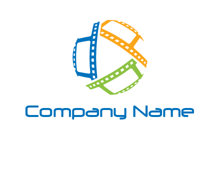 film reel in a round logo