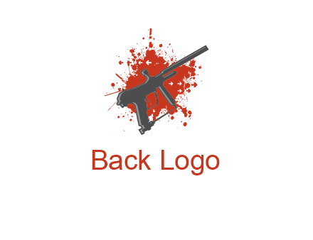 gun with blood or paint splatter logo