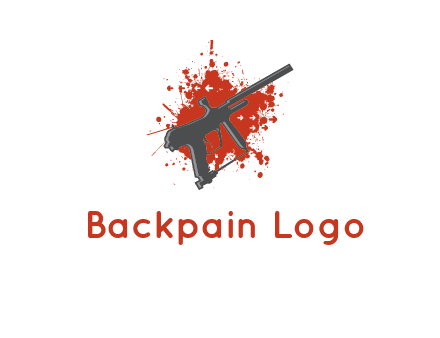 gun with blood or paint splatter logo