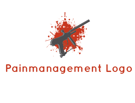 gun with blood or paint splatter logo
