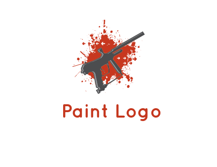 gun with blood or paint splatter logo