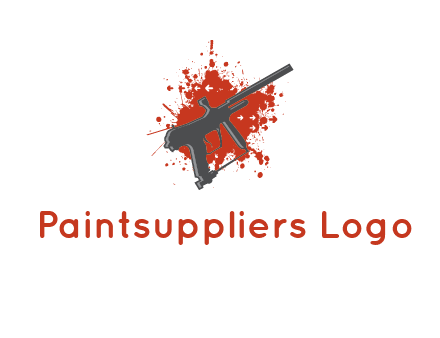 gun with blood or paint splatter logo