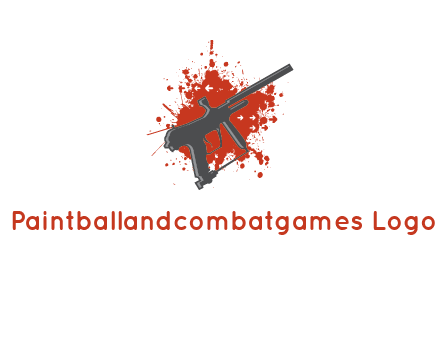 gun with blood or paint splatter logo
