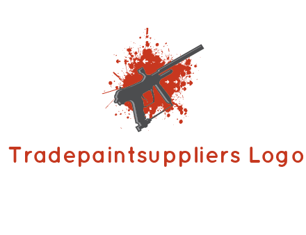 gun with blood or paint splatter logo