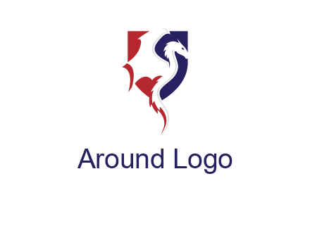 dragon on badge logo
