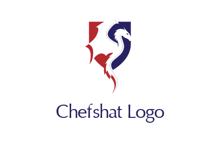 dragon on badge logo