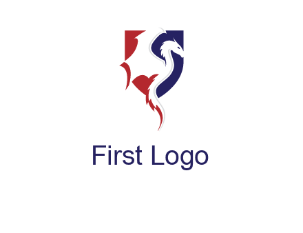 dragon on badge logo