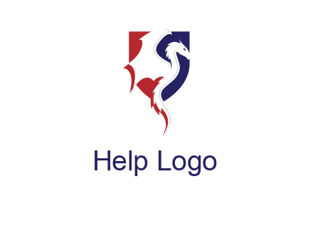 dragon on badge logo