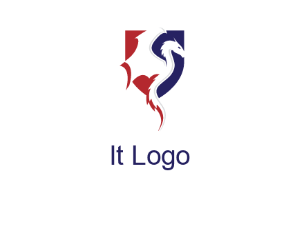 dragon on badge logo
