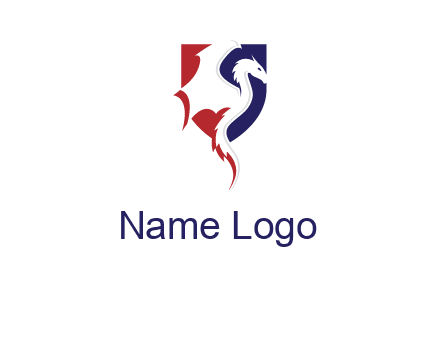 dragon on badge logo